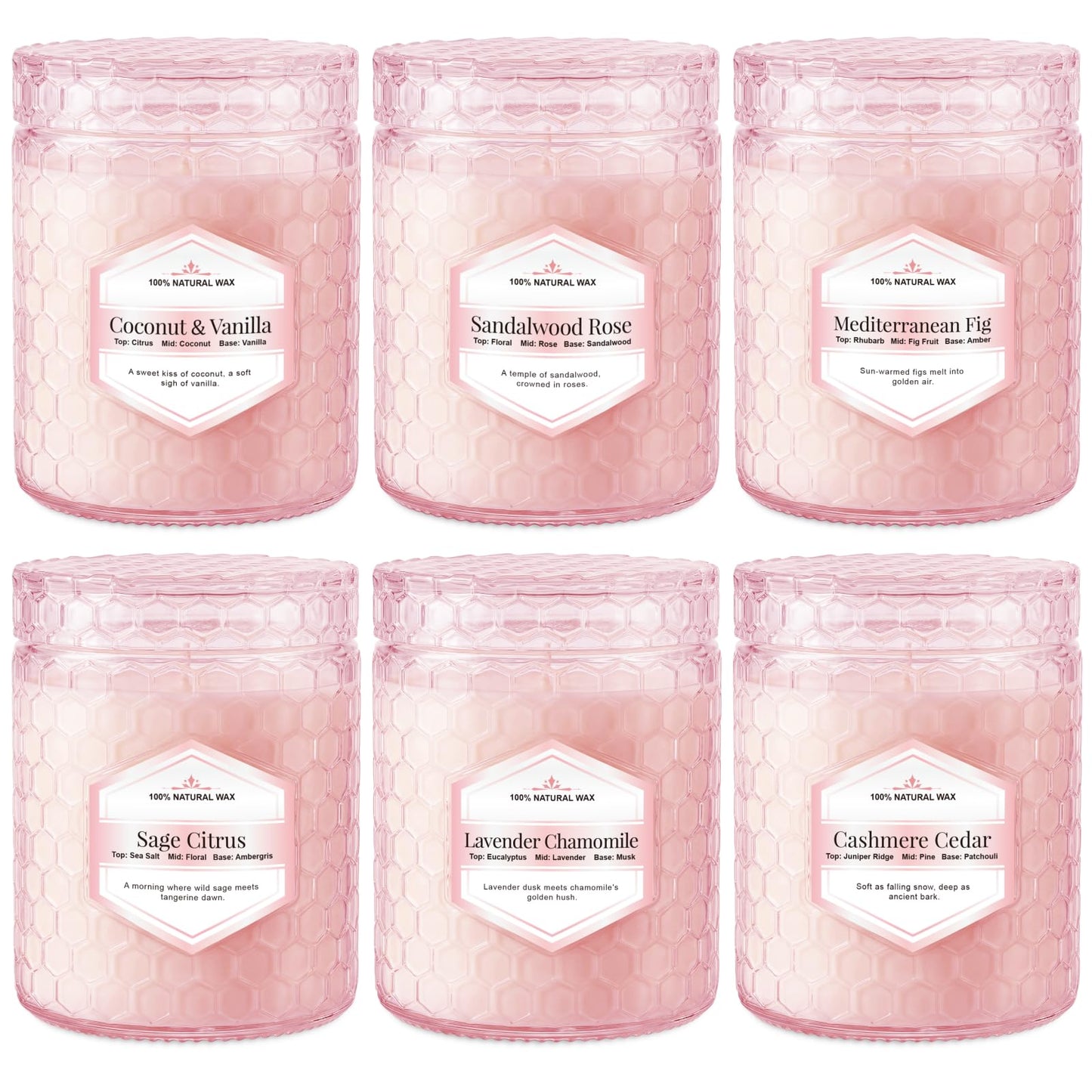 6 Pack Soy Wax Candles Sets, Scented Candles Gifts Sets for Women Birthday Christmas, 5.5 Oz Each Natural Aromatherapy Candles for Home, Spa, Relaxation & Home Decoration