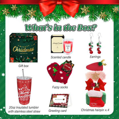 Christmas Gifts for Women, 2025 Unique Christmas Gifts, Xmas Gift Baskets with 20 Oz Tumblers, Candle, Ideas Xmas Gift for Mom, Teachers, Sister, Friends, Coworker, Girlfriend, Wife
