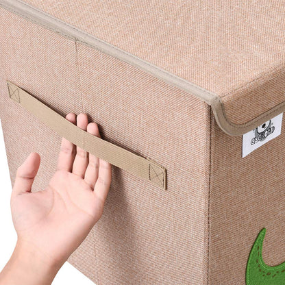 CLCROBD Foldable Kids Large Toy Chest with Flip-Top Lid, Collapsible Fabric Animal Toy Storage Organizer/Bin/Box/Basket/Trunk for Toddler, Children and Baby Nursery (Dinosaur)