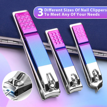 CGBE Manicure Set Nail Clippers Pedicure Kit Men Women Grooming kit Manicure Professional Nail Care Tools Gift 12Pcs with Luxurious Travel Case