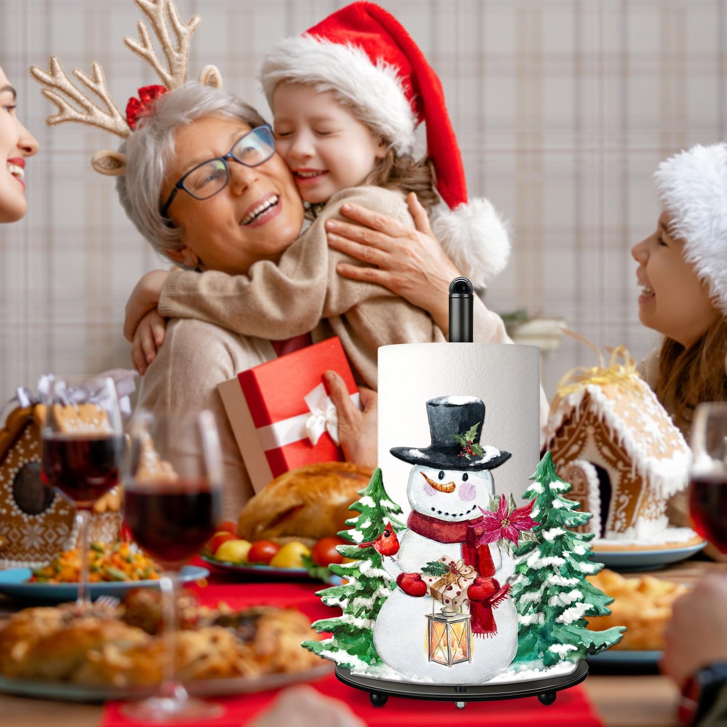 pinata Christmas Kitchen & Bathroom Decor, Christmas Decorations for Home, Snowman Decorations Indoor - Snowman Winter Xmas Paper Towel Holder Stand Accessories