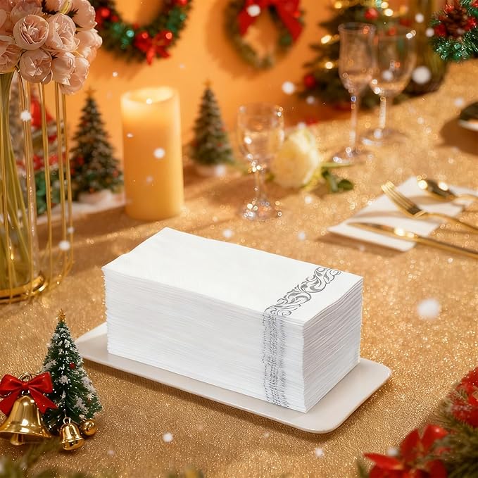 200 Pack Guest Towels Disposable Bathroom, Soft and Linen Feel Disposable Hand