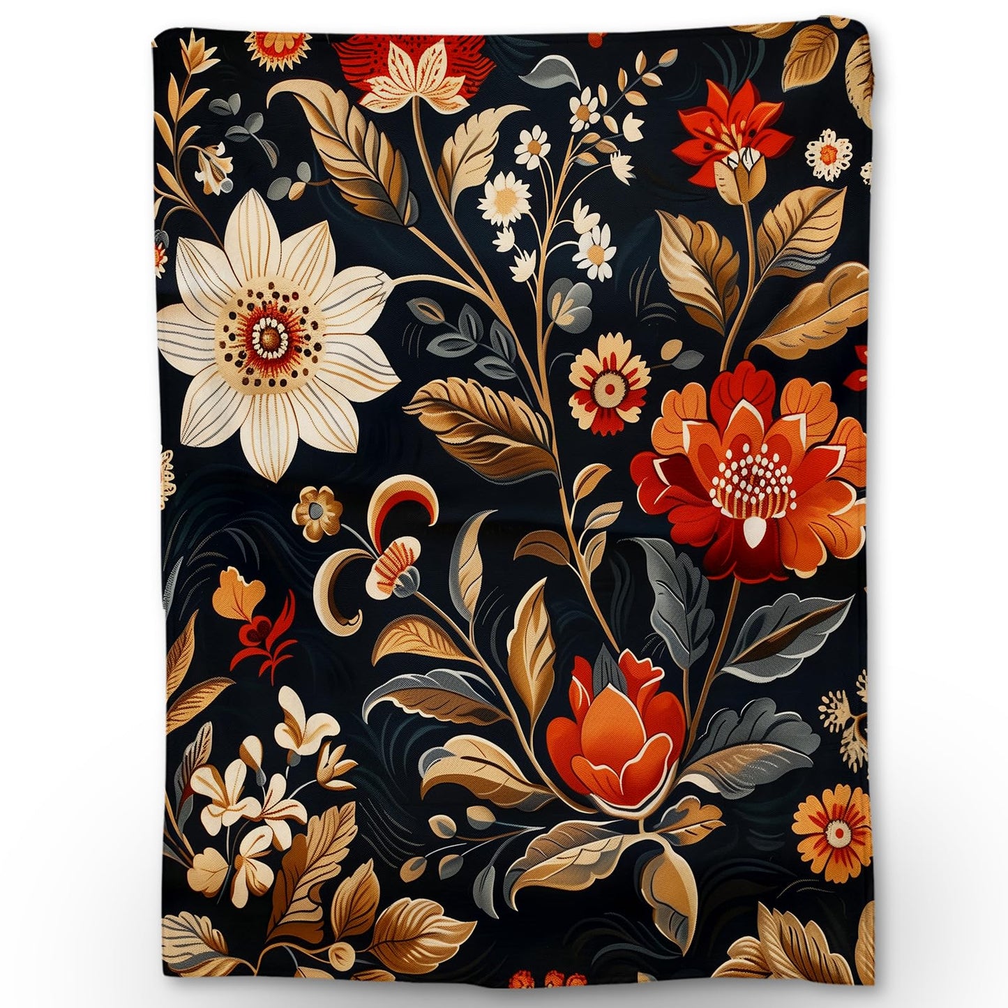 Ti Caldi Luxurious Floral Blanket Flannel with Rich Floral Design - Soft, Cozy, and Lightweight Throw Blanket, Perfect for Couch, Bed, Travel, and Outdoor Use - Fluffy, Fuzzy Home Decor 60"x50"