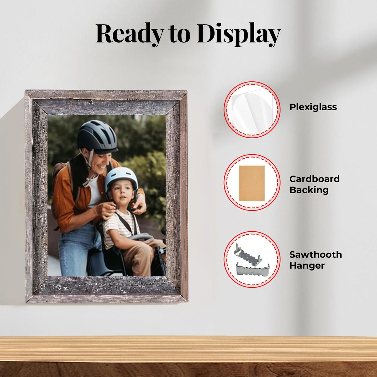 Farmhouse Style Rustic Picture Frame - Reclaimed Wood Photo Frame – Signature Wall Picture Frames for Living Room, Bedroom, Office Display - Wooden Frames for Décor Made in USA Natural Weathered Gray 16" x 20"