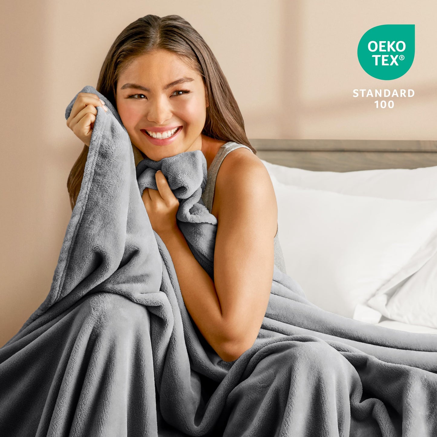 Bare Home Fleece Blanket - Full/Queen - Ultra-Soft Lightweight for Bed, Sofa, and Couch - Luxury Microplush - Cozy Warm Blanket (Full/Queen, Grey)