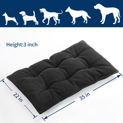 MABOZOO Indestructible Dog Bed - Chew Proof Crate Pad, Durable for Aggressive Chewers, Washable Mats for Small Puppy, Black, 17x23 in