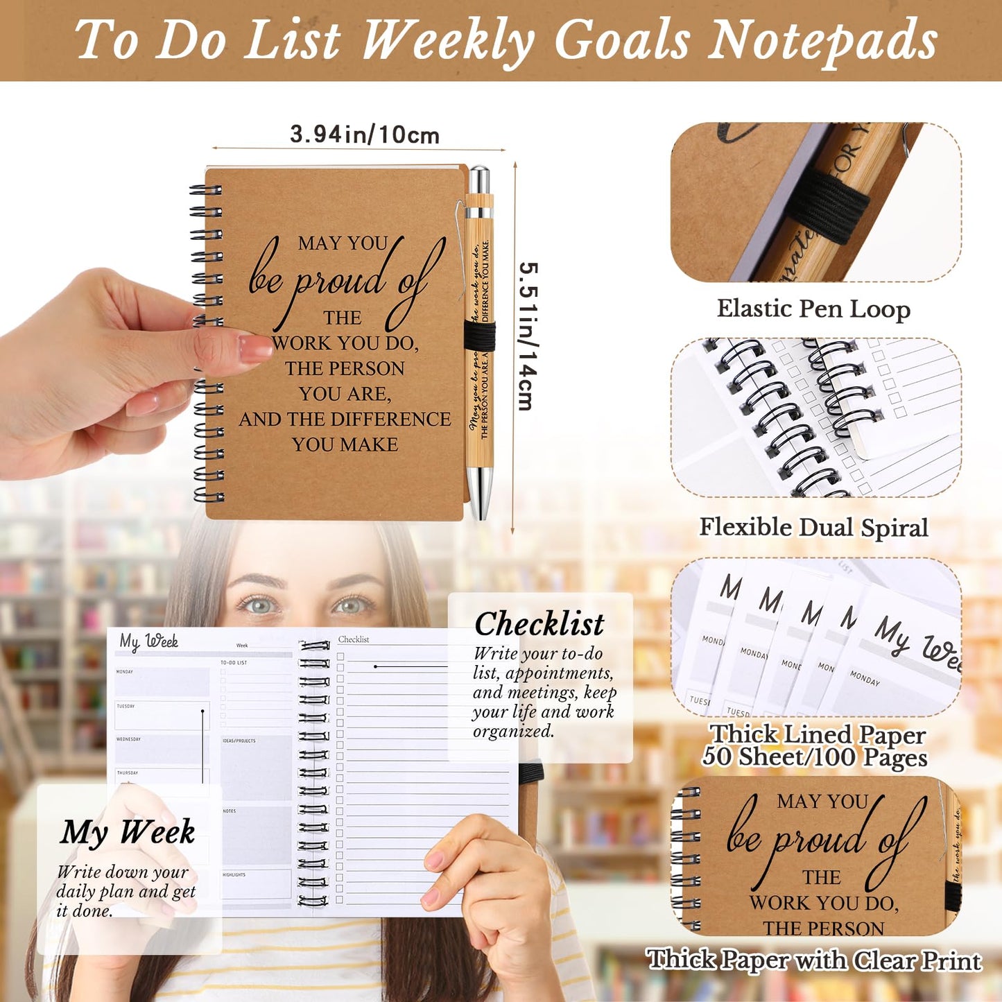 Tellingyou 20 Pcs Bulk Employee Appreciation Gifts Notebook with Pens Teacher Nurses Appreciation Week Gifts Thank You A6 to Do List Notebook for Team Office Coworker Staff Graduation