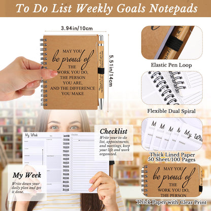 Tellingyou 20 Pcs Bulk Employee Appreciation Gifts Notebook with Pens Teacher Nurses Appreciation Week Gifts Thank You A6 to Do List Notebook for Team Office Coworker Staff Graduation