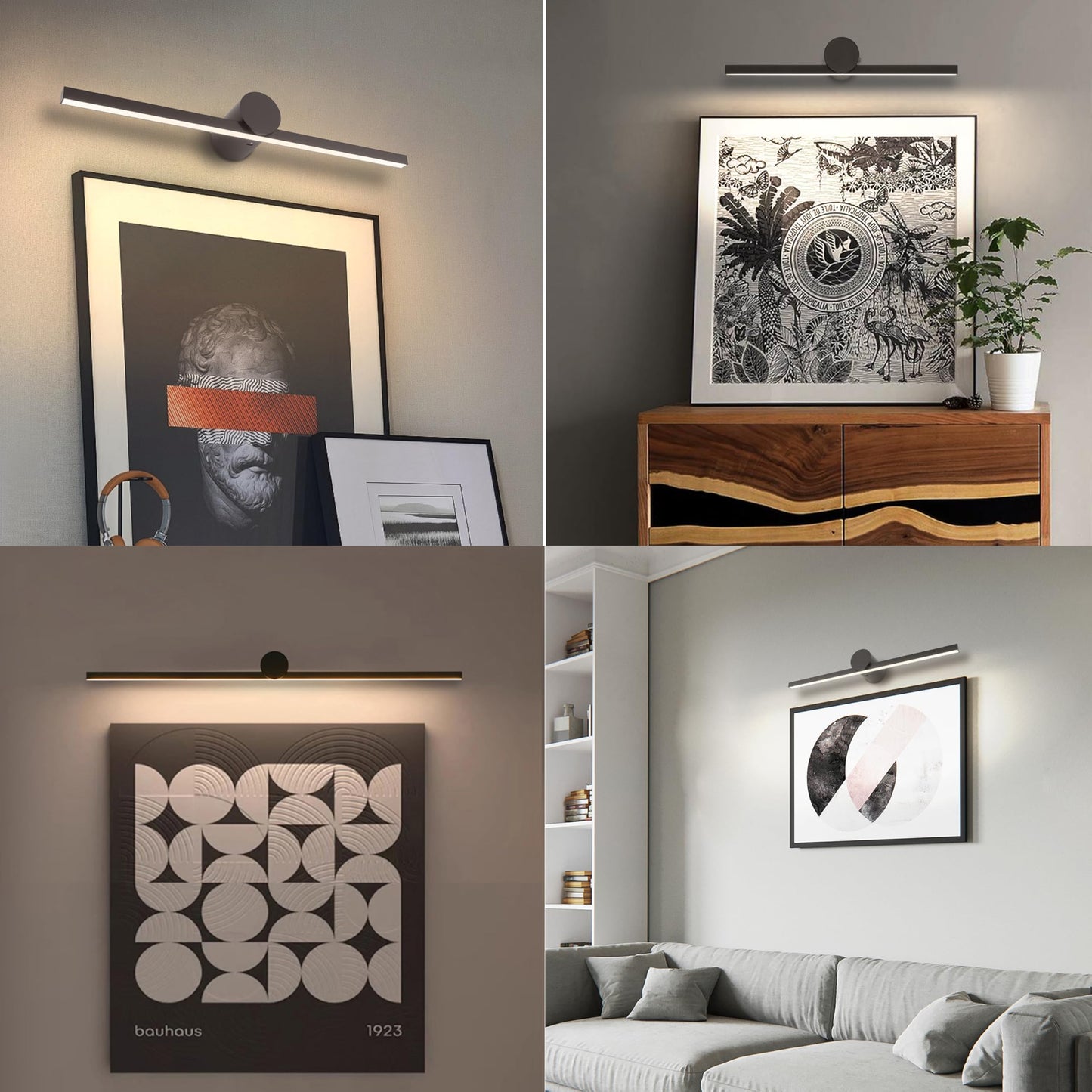 ZitoStory Battery Operated Picture Light with Remote,Wireless Dimmable Art Lights for Paintings Rechargeable Gallery Light Artwork Lighting for Canvas, Portrait (Black,20'' Inch)