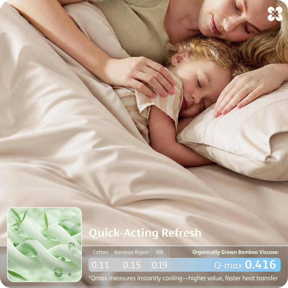 Bedsure 100% Organically Grown Bamboo Viscose Duvet Cover Set King Size | Cooling Bedding Set for Hot Sleepers | PureWoven Luxury Silky Soft | No Insert | 2 Pillow Shams (Beige, 104"x90")