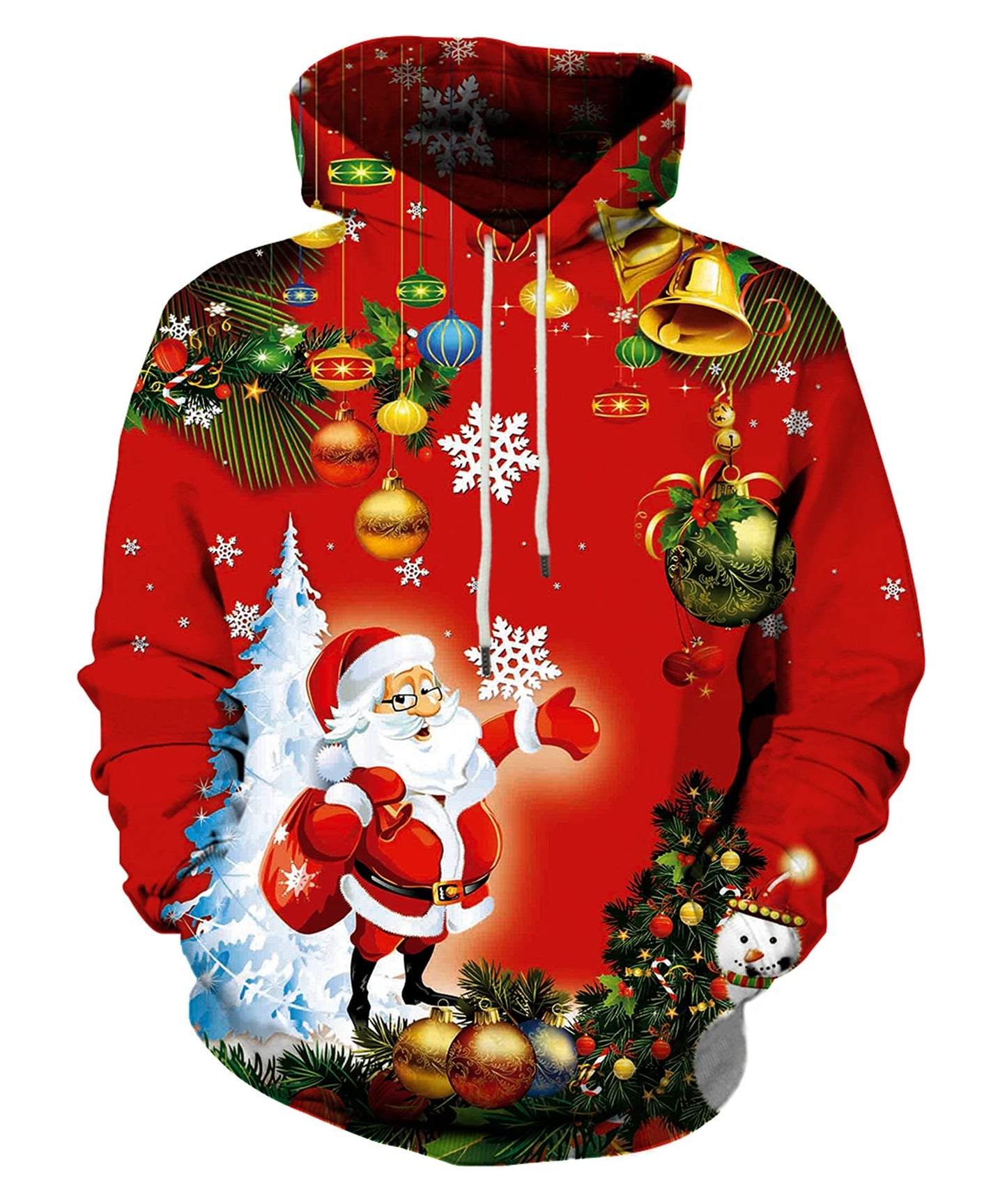 LAIDIPAS Happy Christmas Hoodies for Men Women Unisex Funny Graphic Sweatshirt for Christmas Party XL