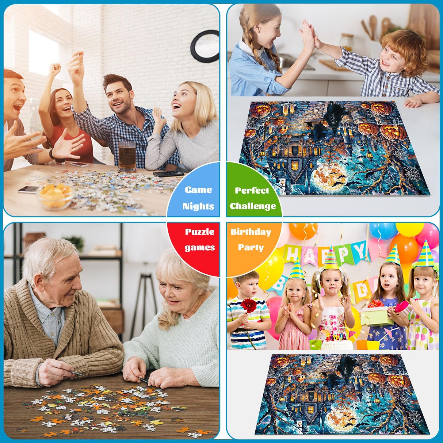 TangMosaic Puzzles for Adults 1000 Pieces, Haunted Halloween Night House Jigsaw Puzzles, Fun Horror Challenging Puzzle, Halloween Puzzles Gift, Home Decoration Puzzle, Interlock Perfectly No Dust