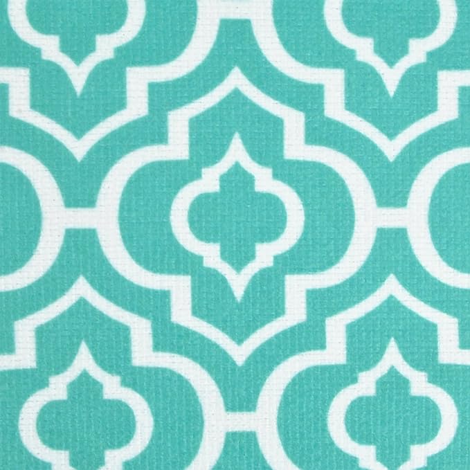 DII Cleaning Collection Multi-Purpose Microfiber, Teal Lattice, Dishtowel Set
