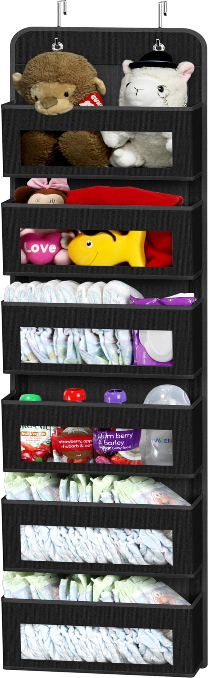 Simple Houseware 6 Clear Window Pocket Over Closet Door Storage Hanging