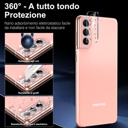 UniqueMe [2+3 Pack Compatible with Samsung Galaxy S21 5G - 6.2 inch Tempered Glass + Camera Lens Protector Screen Protector with Easy Installation Frame[9H Hardness]