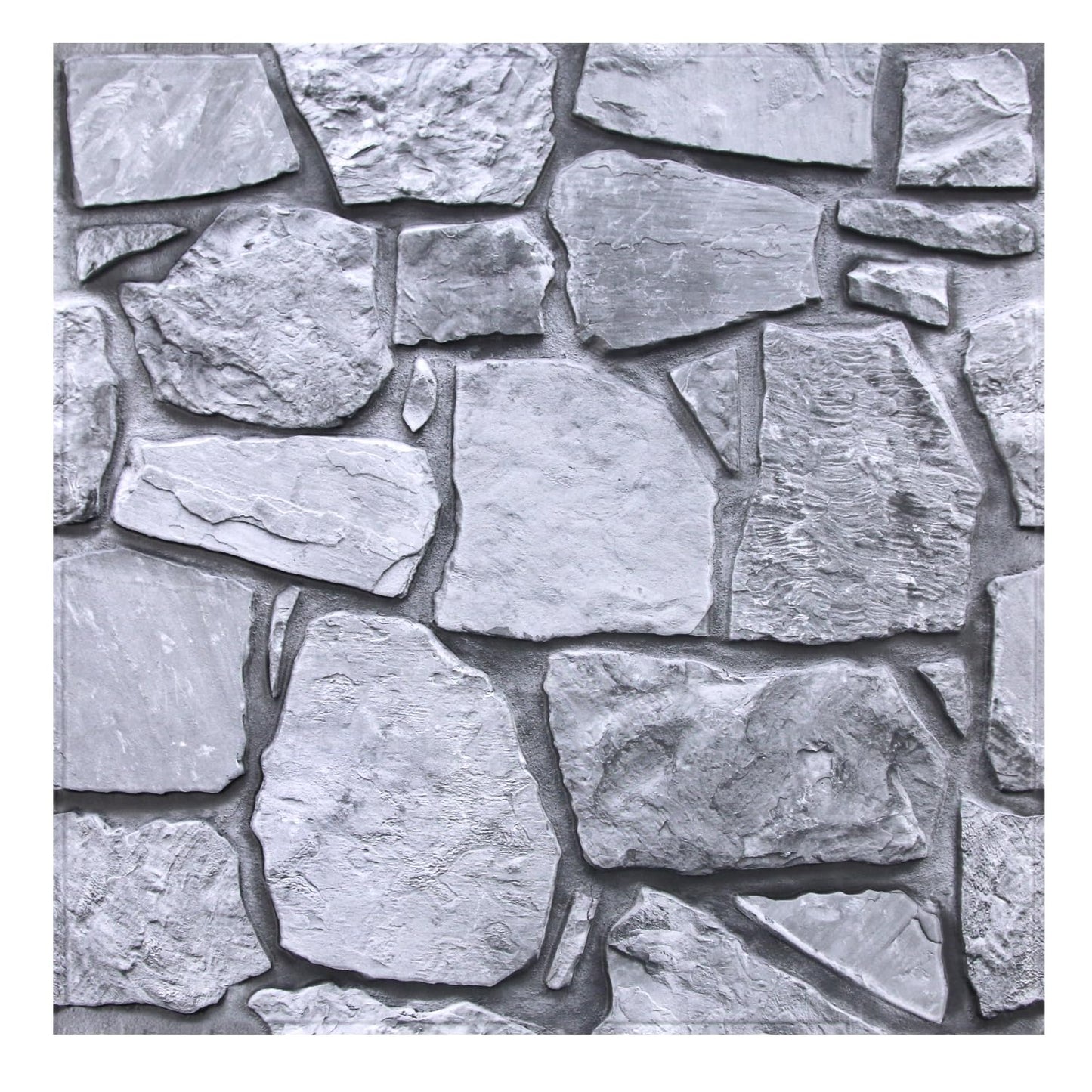 Commomy 3D Faux Stone Peel and Stick Wall Tiles - Fake Stone Wall Sticker 10 Pcs of 11.8" x 11.8" Thin Ultralight PVC Rock Wall Tile Interior Wall Covering Kitchen Backsplash,Interior Wall Decor