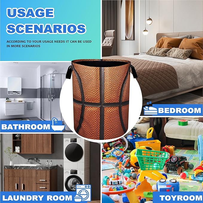 Basketball Laundry Basket Ball Texture Oxford Cloth Laundry Hamper