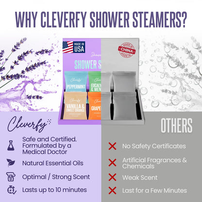 Cleverfy Shower Steamers Aromatherapy - Valentines Day Gifts for Her, Him, Women, Daughter, Mom, Girlfriend, Wife, Teen Girls and Boys - Valentines Gifts for Her, Him, Women and Men - 6 Tablets