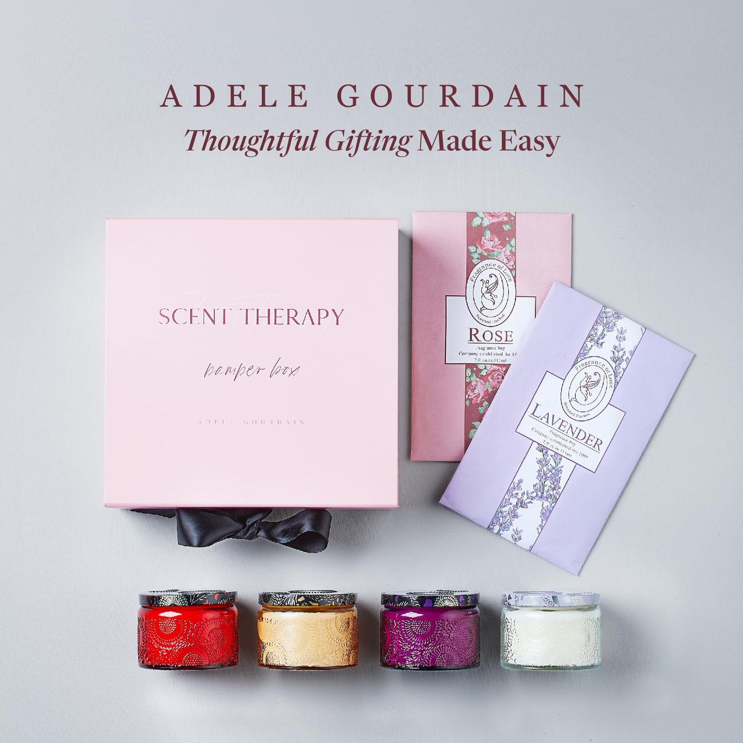Birthday Gifts for Women Scented Candle Gift Set - Soy Wax Birthday Box in Purple with Ribbon - 40+ Hour Long-Burning Cruelty-Free Candles & Sachets - Gifts for Her & Mum
