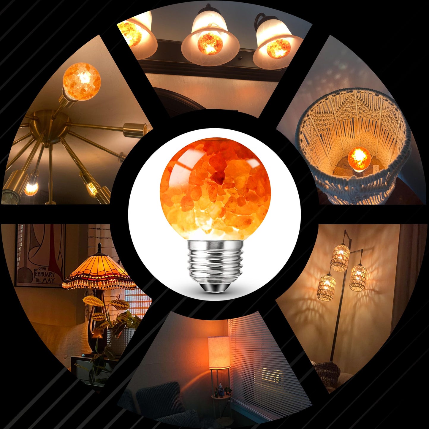 E26 Himalayan Salt Lamp Light Bulbs 3W, 2200K Warm Amber Night Light Bulbs 100lm, E26 G45 Pink Salt Rock Lamp Bulb for Bedroom Sleep, Stress Relief, Ambient Mood Lighting, Decor, Non-Dimmable, 4 Pack