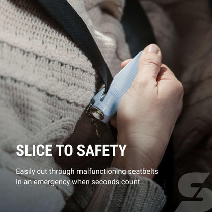 Sabre Safe Escape™ 3-in-1 Car Escape Tool for Car Safety with Spring-Loaded Window Breaker, No Swing Required, Seat Belt Cutter, LED Flashlight, Compact Auto Safety Tool for Emergencies