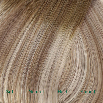 Easyouth Clip in Hair Extensions Human Hair Balayage Remy Hair Extensions Clip in Human Hair Ombre Clip in Human Hair Extensions Dark Brown to Light Brown and Medium Blonde 120g 7Pcs 18 Inch