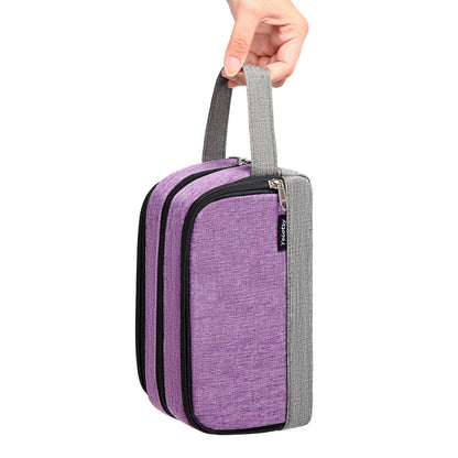 Yeiotsy Men's Travel Toiletry Bag – Color Clash Dopp Kit with Mesh Pockets, Durable Shaving Organizer for Gym, Camping & Weekend Trips (Purple)