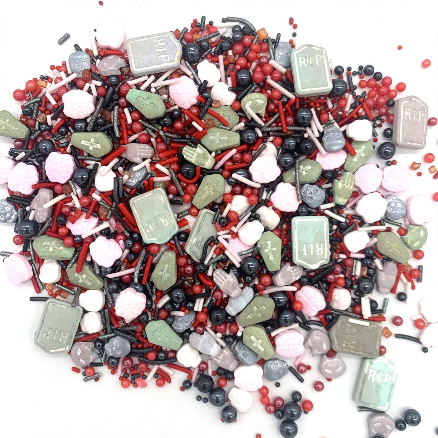 Sprinkles I 3.5 oz I Red And Black Sprinkle I Skull Bloody I Cake Cupcake Toppers Cookie Dessert Decorations