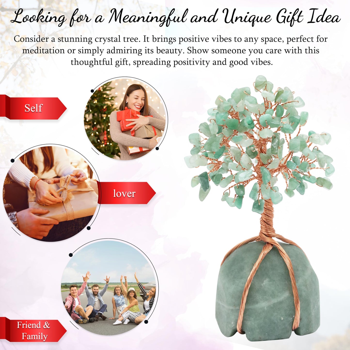 Crocon® Green Aventurine Crystal Tree, Birthday Gifts for Women, Men & Friends, Green Aventurine Stone Base Tree of Life Decor for House, Sister Gift, Birthday Gifts for Mom & Dad, House Warming Gift