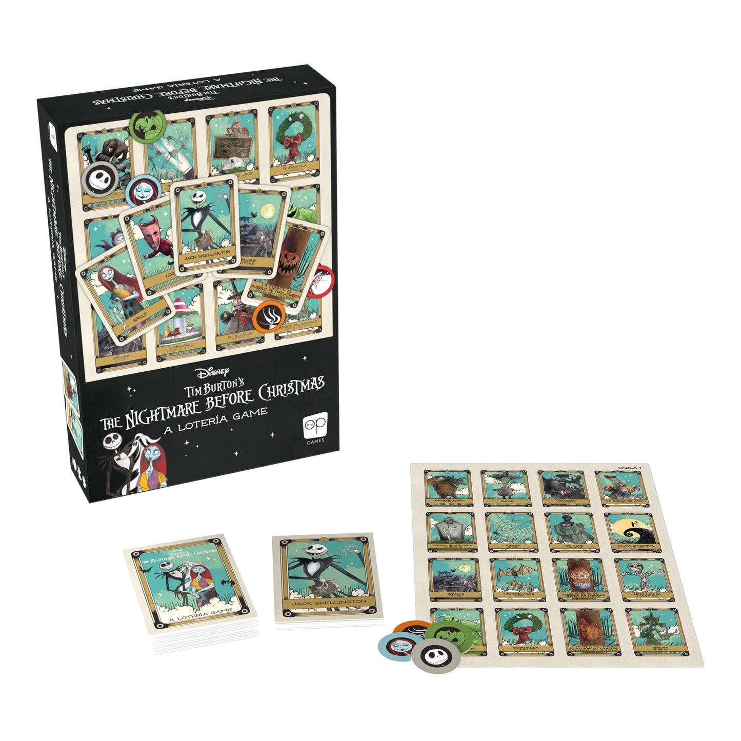Lotería: Disney Tim Burton’s The Nightmare Before Christmas | Traditional Loteria Game | Bingo Style, Featuring Custom Artwork & Illustrations | Inspired by Spanish Words & Mexican Culture