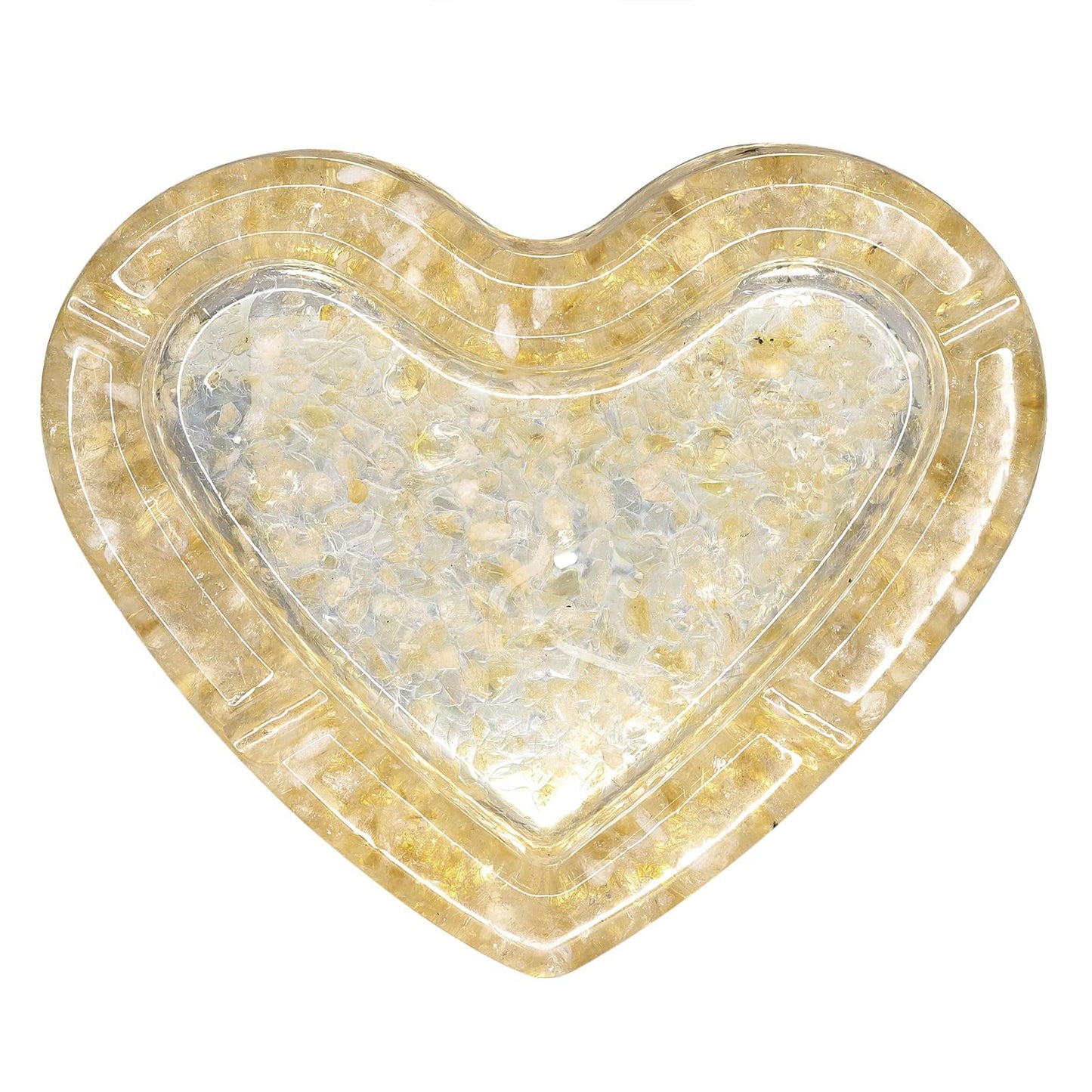 Amogeeli Heart Shaped Orgone Stone Bowl for Crystal Cleansing and Charging, Orgonite Crystal Bowl for Decor