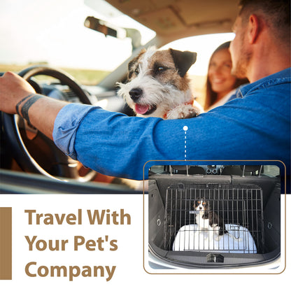 Ellie-Bo Black Standard Medium 30-inch Folding 2-Door Dog Cage/Crate with Metal Tray