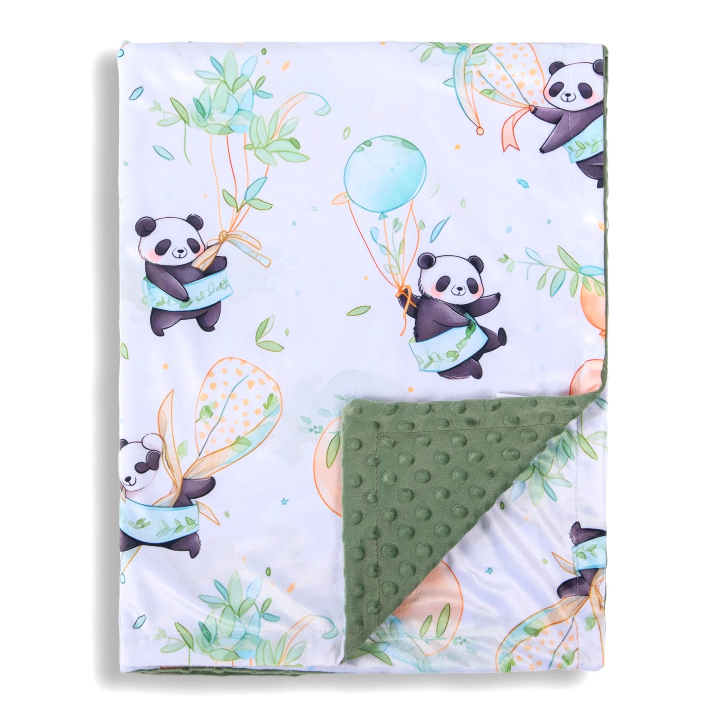 Donsonny Baby Blanket for Boys Girls Soft Minky with Double Layer Dotted Backing, Cartoon Printed 30 x 40 Inch Toddler Blanket (Panda)