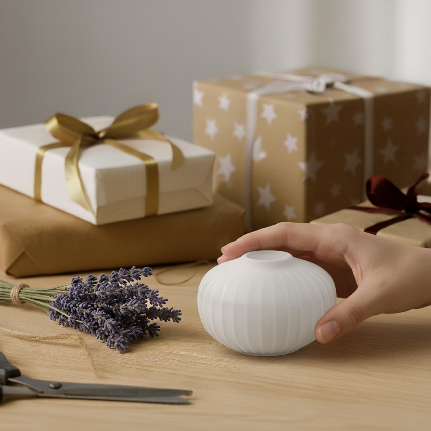 Kahler Hammershoi Tealight Holder | White Porcelain | 3.9 Inch