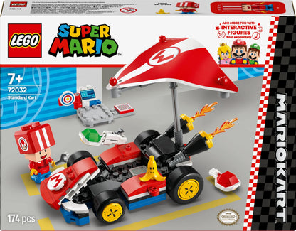 LEGO Super Mario: Mario Kart – Standard Kart, Car Toy Set for Kids, Includes a Toad Character Figure for Independent Play, Creative Birthday Gift for 7 Plus Year Old Boys, Girls and Gamers 72032