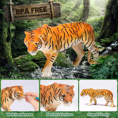 FRUSE Safari Animals Figures,12PCS Jumbo Wild Zoo Animals Figurines,Realistic African Jungle Animals Playset with Panda,Lion,Elephant,Educational Learning Toys for Toddlers Kids 3-5