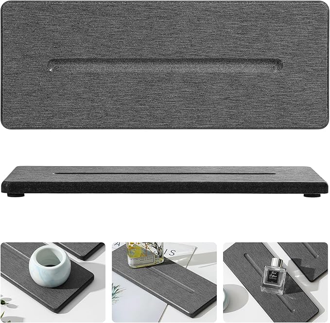 2 Pack Diatomite Stone Sink Tray, Water Absorbing Mat
