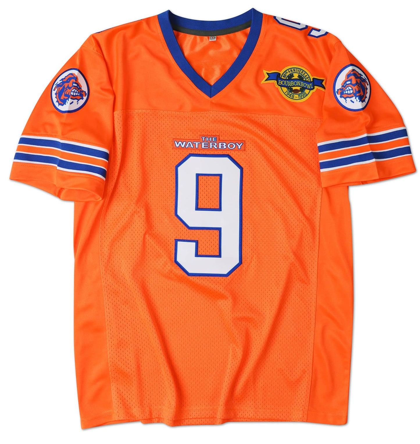 90s Football Jersey for Party,Bobby Boucher #9 The Waterboy Sandler 50th Anniversary Movie Football Jersey (Orange, X-Large)