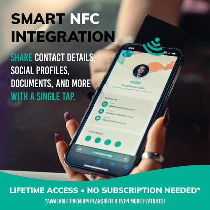 Contact Co. Smart Premier Metal NFC Card, Sleek Smart Business Card with Instant App-Free Sharing, Seamless Tool for Entrepreneurs and More, Gold