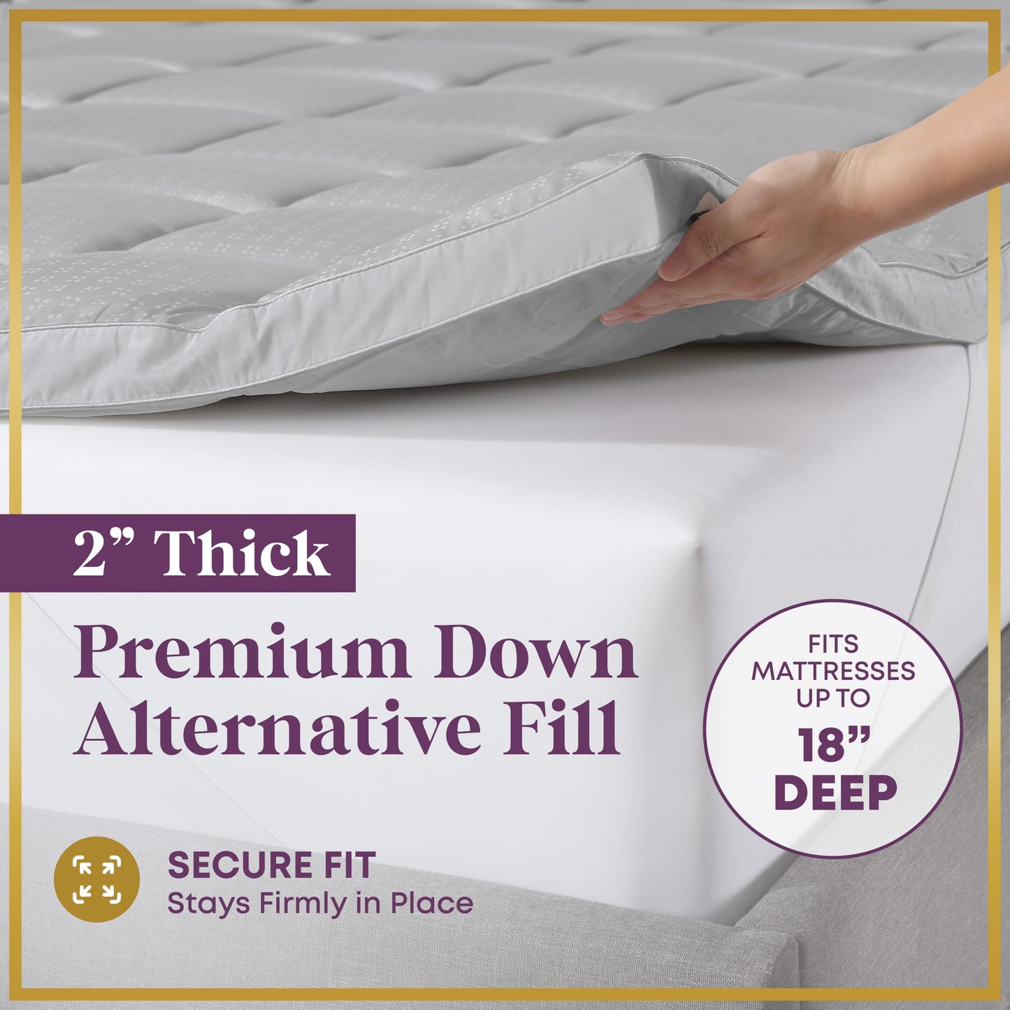 CirclesHome Hotel Collection Twin XL Size Hybrid Mattress Protector & Pad - Extra Padded, Thick, Plush, & Fitted Mattress Topper for Bed - Comfortable Pillow Top Mattress Cover
