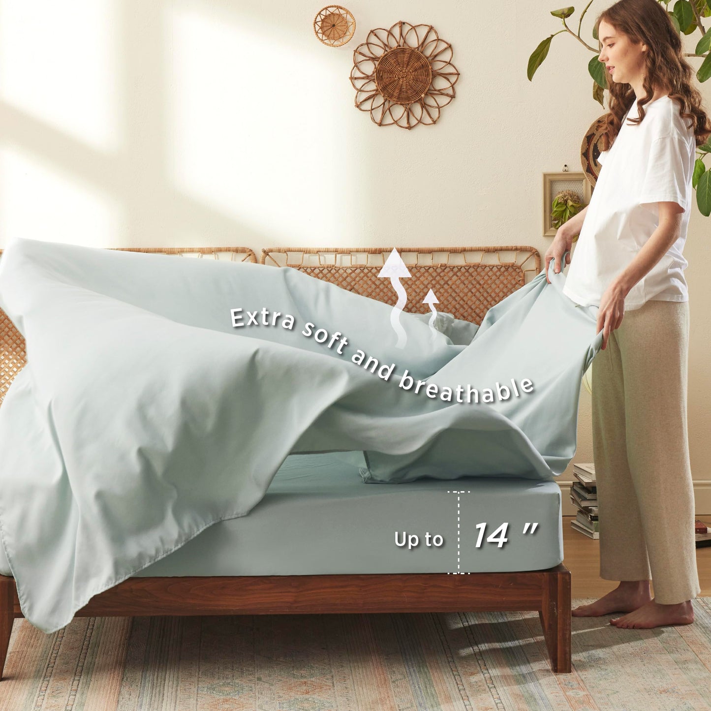 Bedsure Sage Green Twin XL Comforter Set - 5 Pieces Floral Bedding Sets Twin XL Bed in a Bag with Reversible Botanical Flowers Comforter, Sheets, Pillowcase & Sham