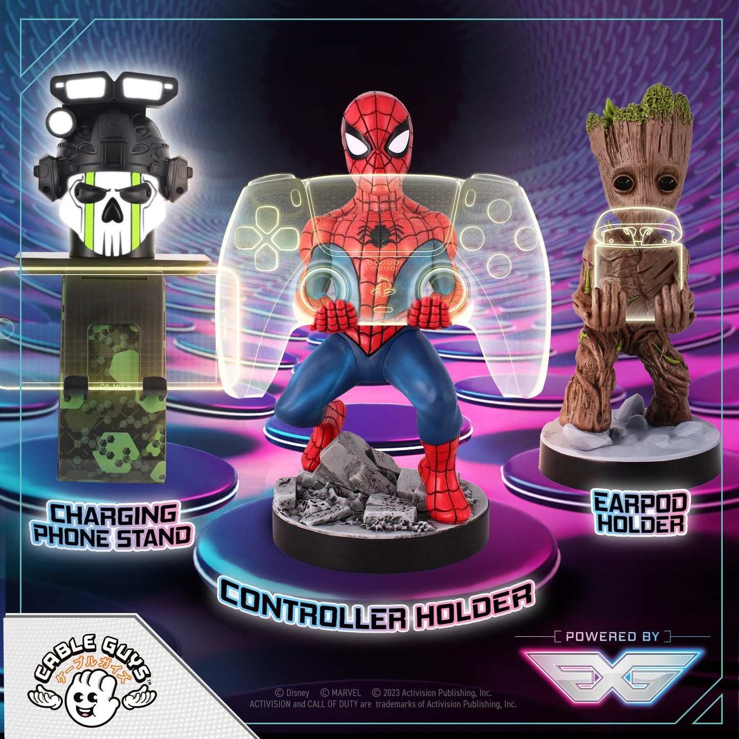 Cableguys Marvel The Amazing Spider-Man Controller Holder & Phone Stand - Gaming Accessories for Room and Desk Setup, Holder Compatible with Xbox, PlayStation & Most Standard Game Controllers