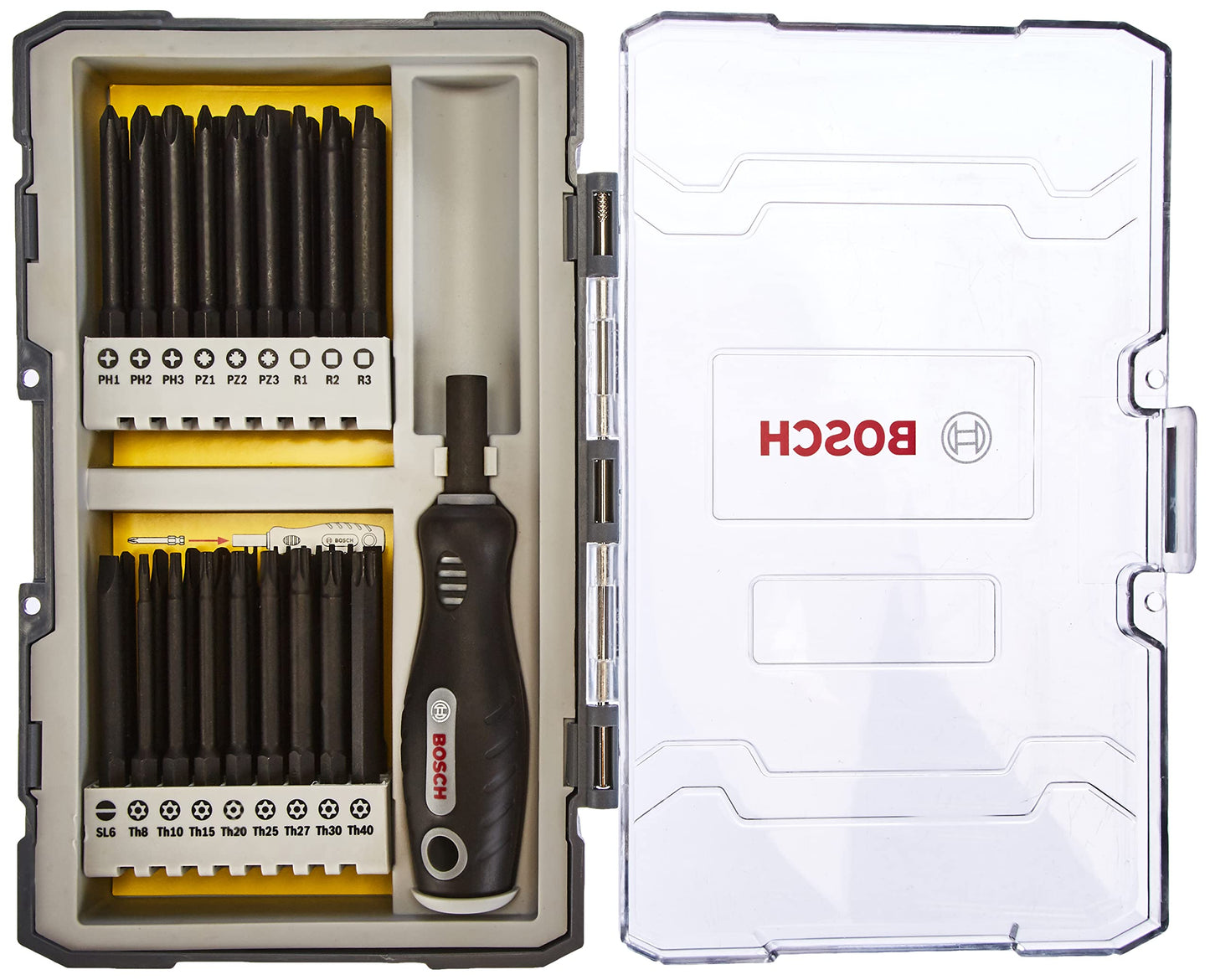 Bosch 2607017320 Screwdriver Bit Set with Handle (37-Piece)