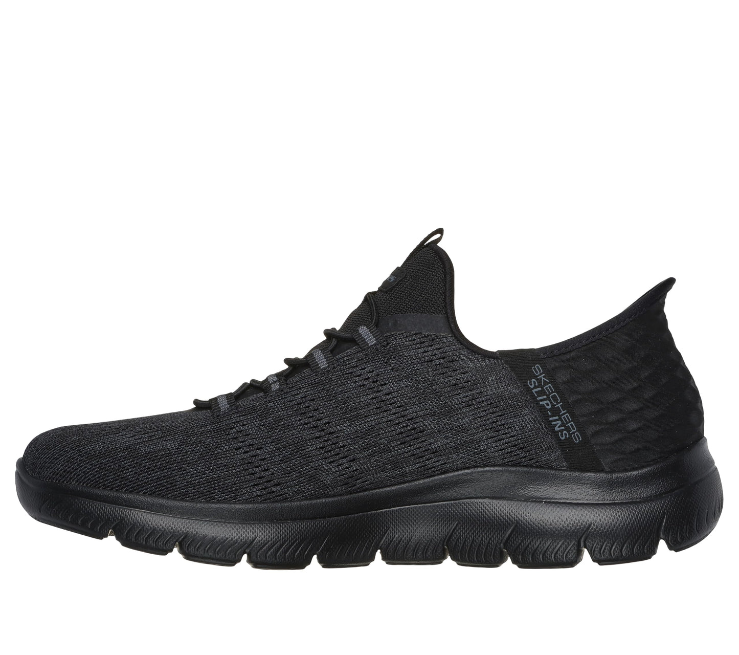 Skechers Men's Summits Key Pace Hands Free Slip-in Sneaker, Black Mesh, 10 UK