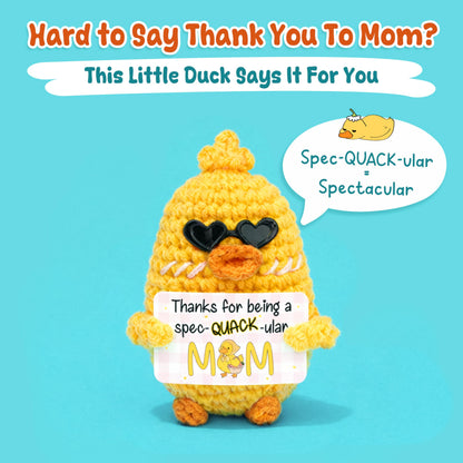 OASSIE Funny Mom Gifts from Daughters and Sons - Positive Crochet Animals Duck - Mothers Day Birthday Gifts for Mom from Daughter and Son, Mother's Day Duck Gift for Moms, Mother Daughter Gift