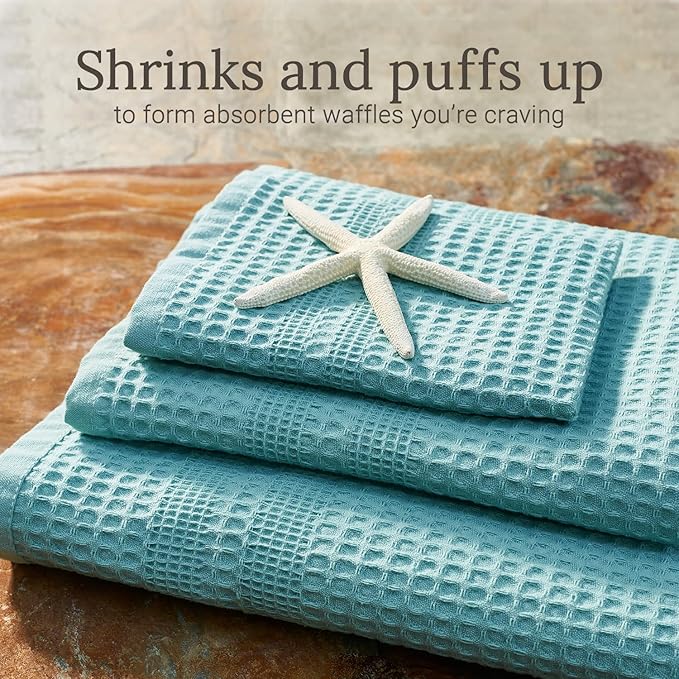 GILDEN TREE Waffle Towels for Bathroom, 100% Cotton Quick Dry Towel, Waffle