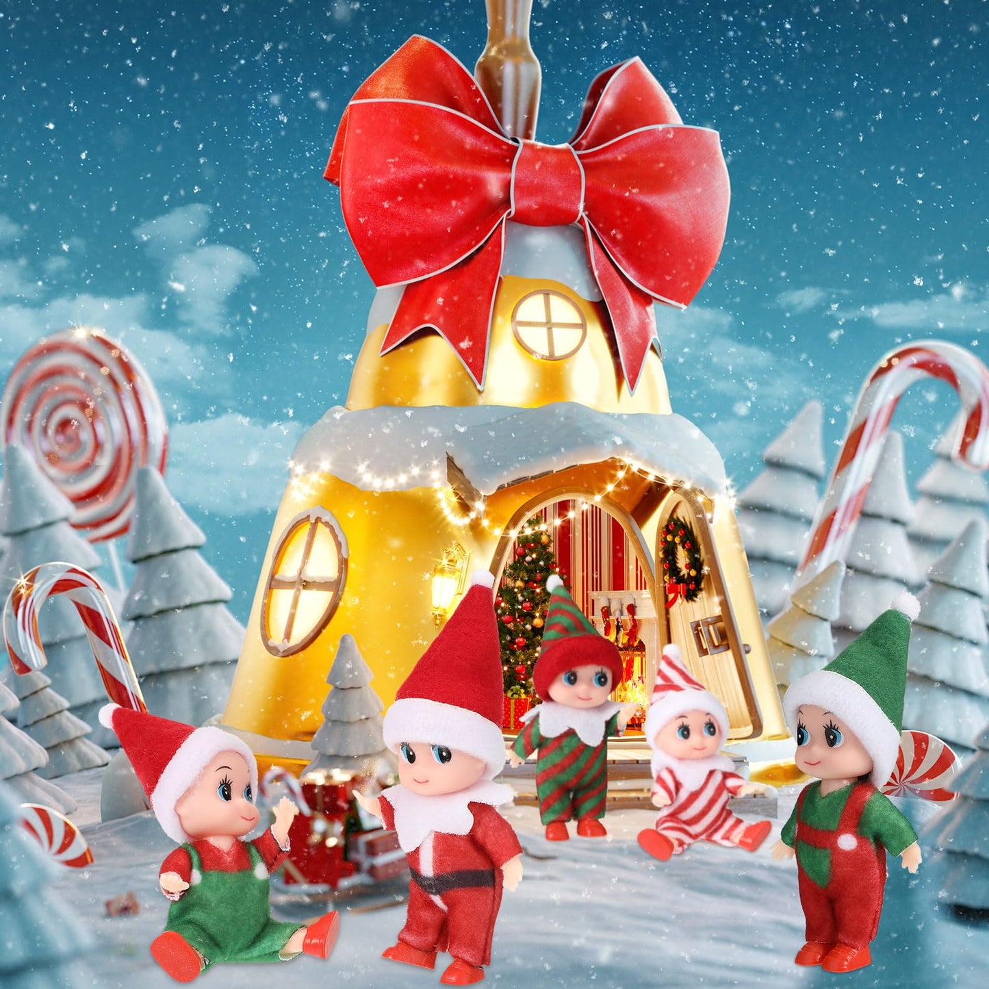 Sumind 11 Pieces Christmas Tiny Doll Plush Toys Baby Plush Dolls Novelty Toys Accessories for Little Girls Boys Holiday Christmas Easter New Year Decorations(Cute Style)