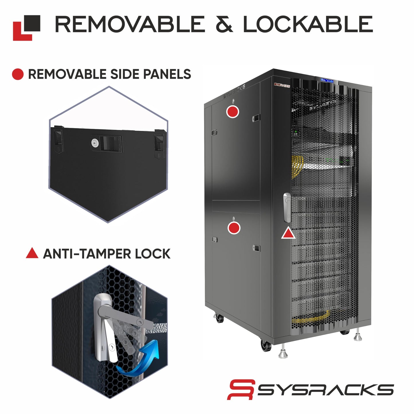 37U Server Rack Cabinet – 19" Floor Standing Rack Enclosure, 32" Deep IT Infrastructure Rack with Cooling Fans, Thermostat LCD, PDU, Shelf & Casters