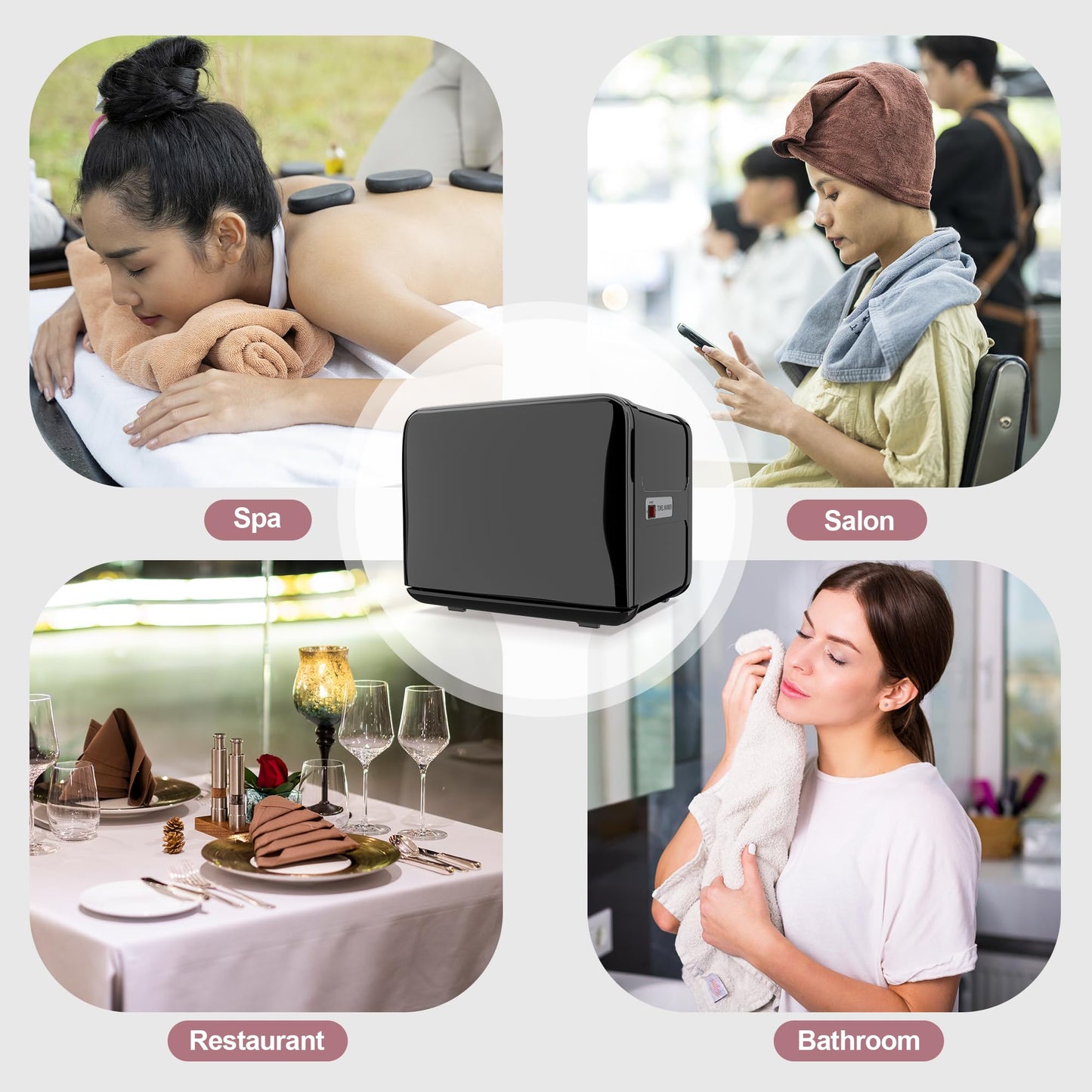 8.5L Towel Warmer Cabinet can Hold 12 Wet Facial Towels,Fast Heating with One-piece all-aluminum liner,Hot Towel Warmer Use for Spa,Hair Beauty,Salon - Black