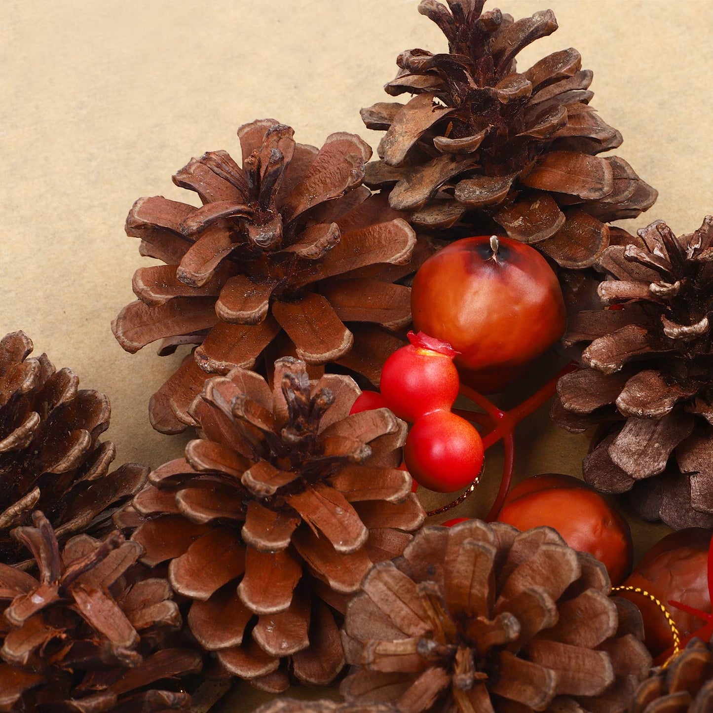 Whaline 25 Pcs 1.6-2.4 Inches Christmas Pine Cones Decoration with String, Natural Rustic Pinecones Bulk Ornaments for Crafting for Home Accent Decor, Fall Thanksgiving Tree Decoration